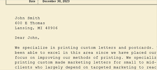 Customized letters
