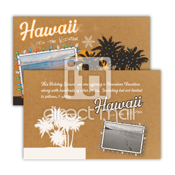 Brown kraft postcard w/white ink